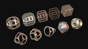 Sci-Fi Polyhedron Geometries Collection R1