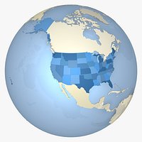 Earth With Countries and US States