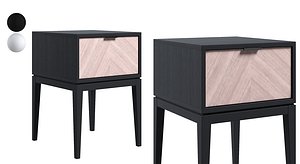 Bedside table with high legs 3D model