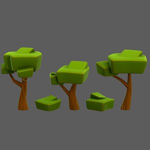3D model Trees Cartoon V58