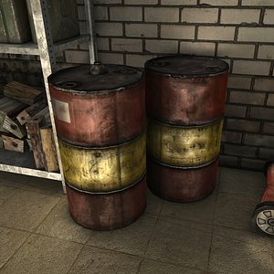 Oil barrel low poly