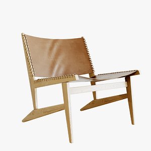 realistic leather lounge chair 3D model