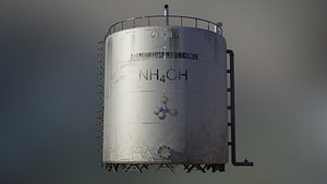 3D Large Industrial Ammonium Storage Tank model