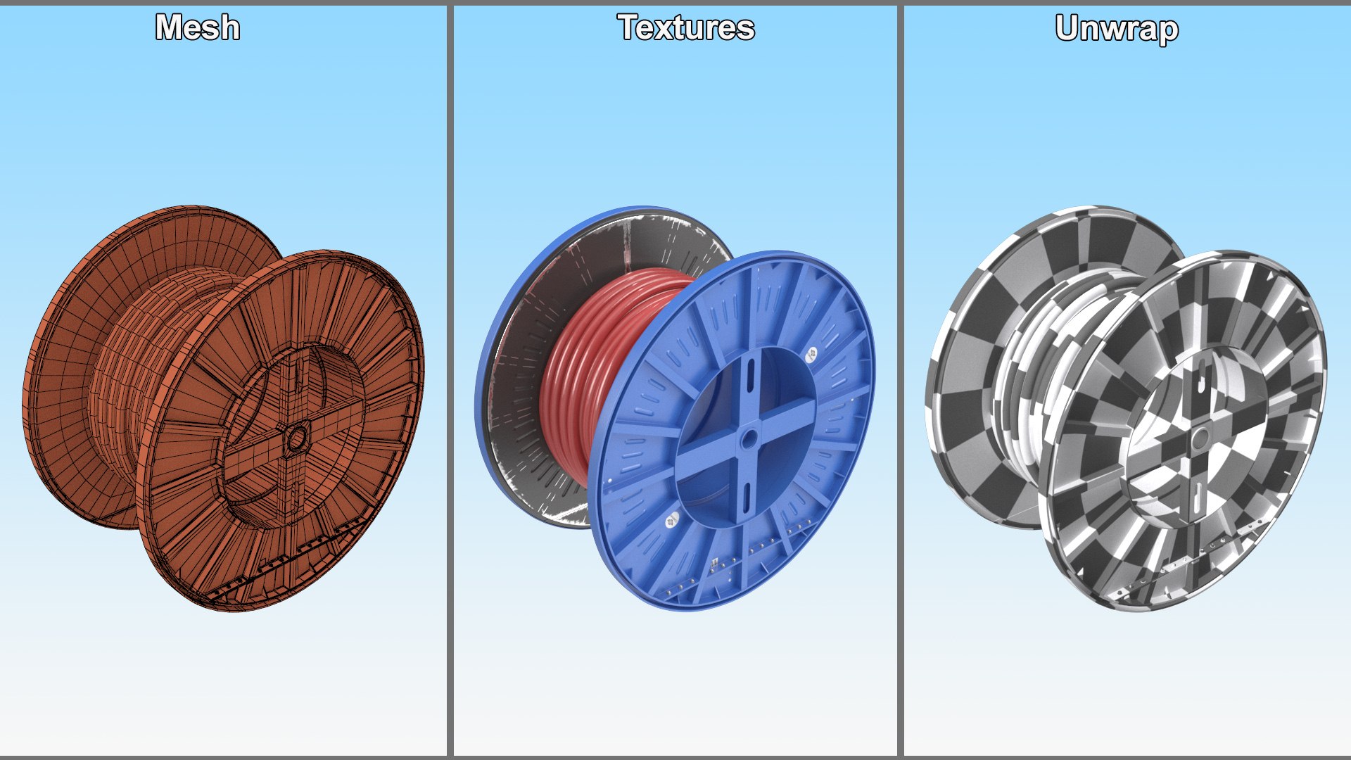 3D Industrial Cable Spool Reel https://p.turbosquid.com/ts-thumb/b2/efJKOA/1N/industrialcablespoolreelvray3dmodel009/jpg/1724350091/1920x1080/fit_q87/f2d74a6b3ed625a720d64d63dd642faea9c07508/industrialcablespoolreelvray3dmodel009.jpg