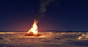 3D campfire animation model