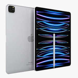 modelo 3d Apple iPad Pro 10 2 2021 WiFi y celular de novena generación con  lápiz plateado - TurboSquid 1791648