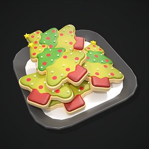 Christmas Tree Sugar Cookies 3D