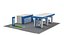Cartoon Gas Station Low Poly 3D Modeling