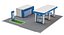 Cartoon Gas Station Low Poly 3D Modeling