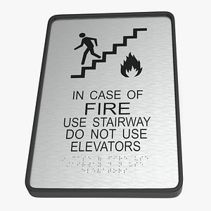 3D In Case of Fire Sign model