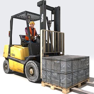 3d forklift worker