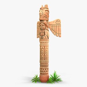 3D Stylized Wood Totem 7