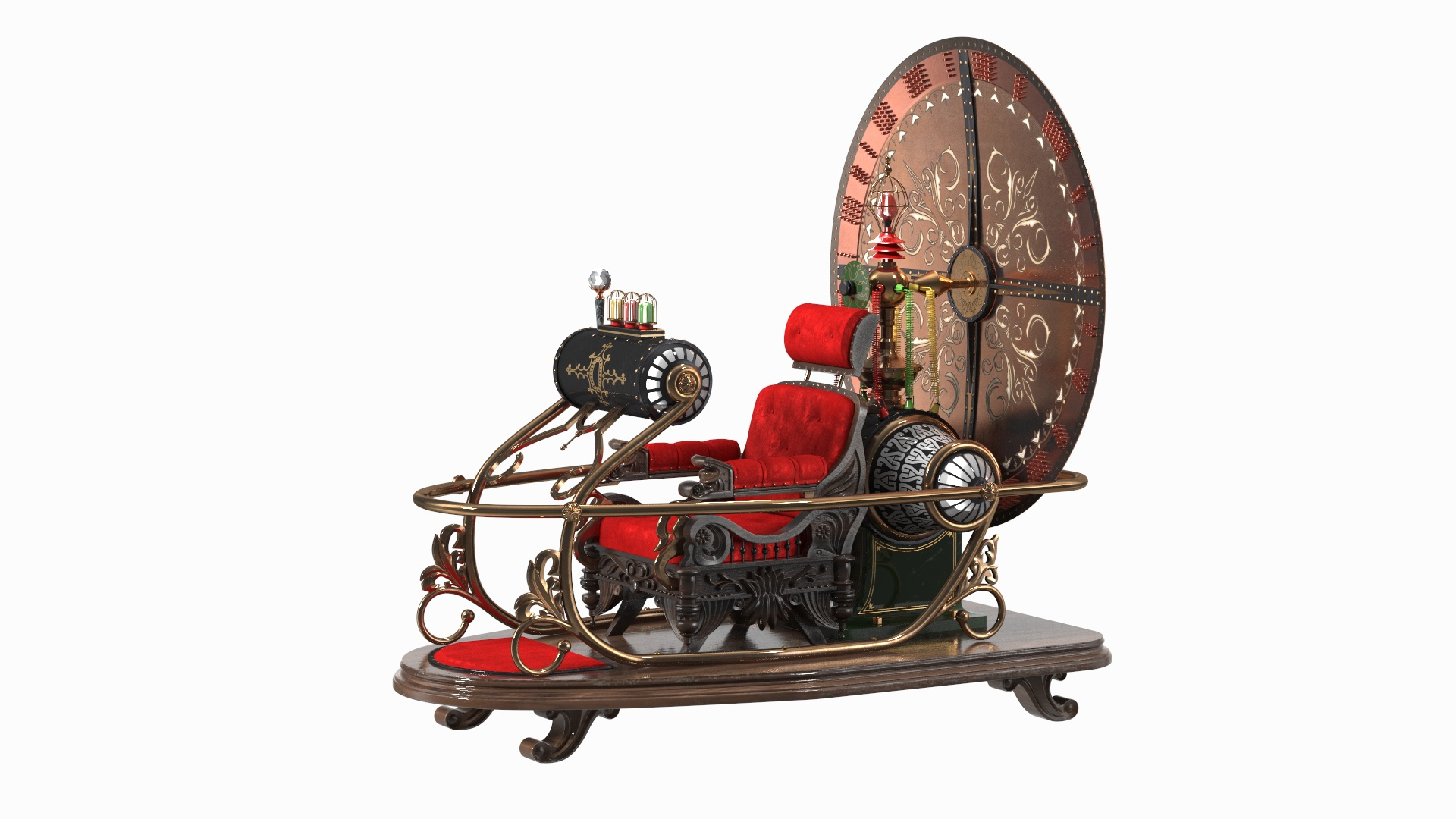 modelo 3d Máquina del tiempo retro de Herbert Wells preparada para Maya ...