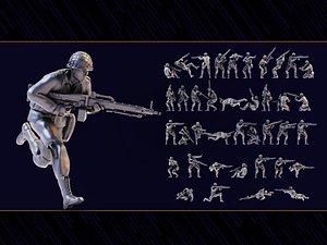 WWII Soldier Set 10 3D model