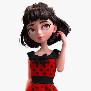 Cartoon Brunette Woman