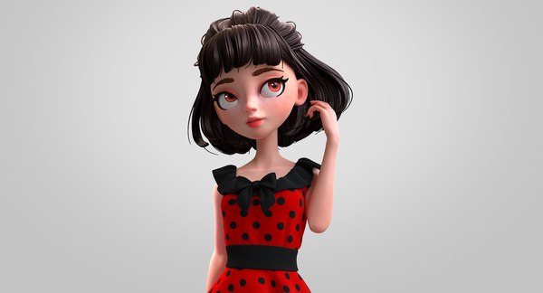 Personagens de desenhos animados 3d como modelos de moda