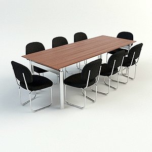 3d model conference table chairs- materials