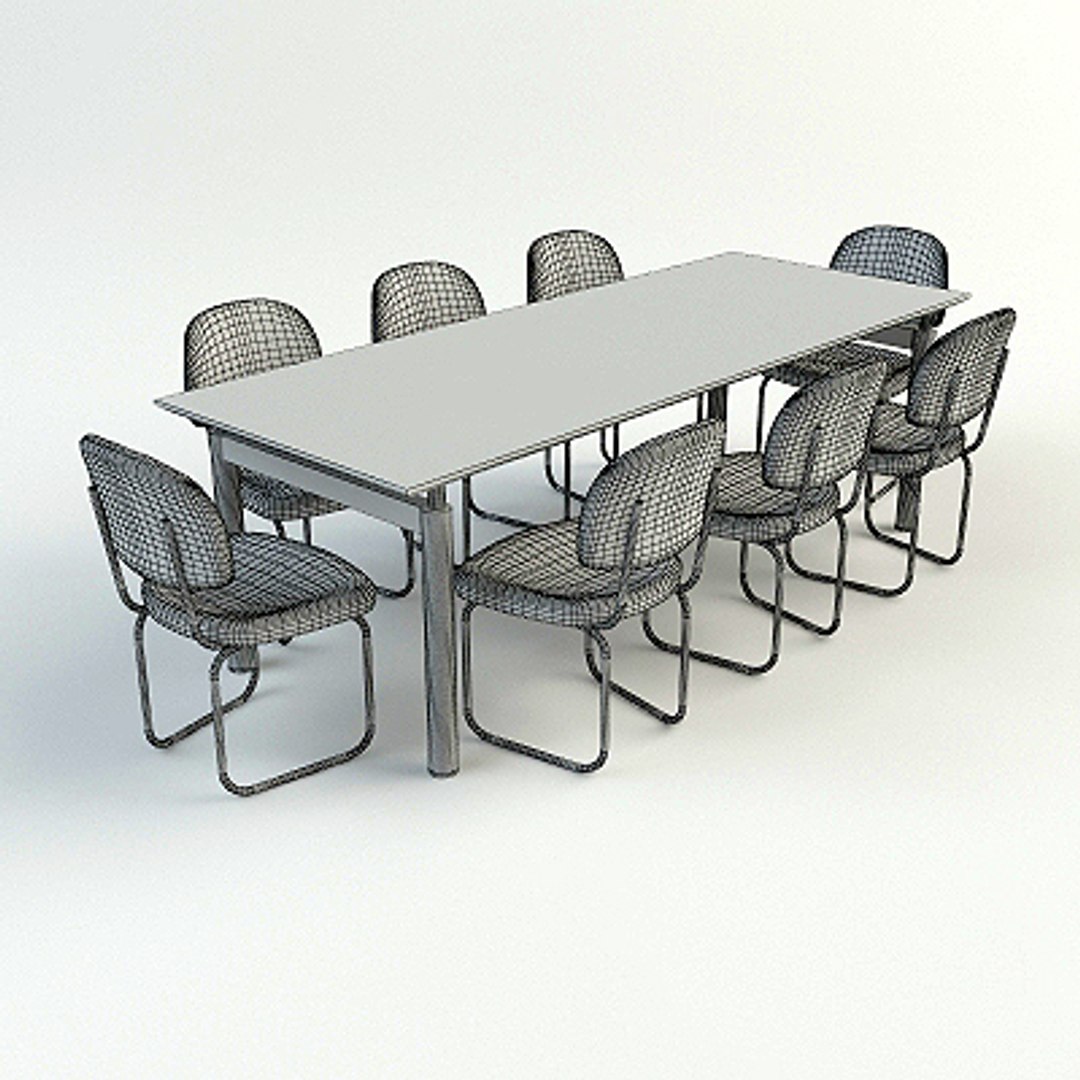 3d model conference table chairs materials