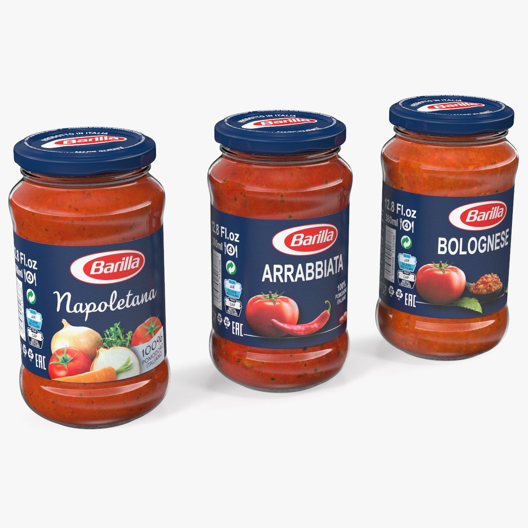 Barilla Sauce Can 12oz Set 3D model preview