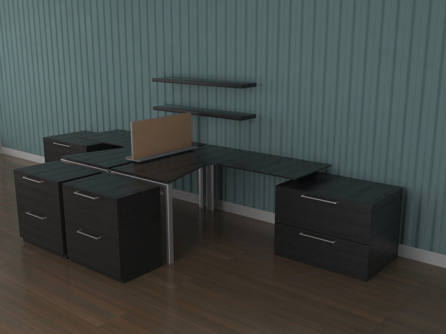 3d Model Desks Shelving Storage