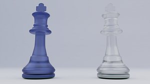 King Frosted Glass Chess Pieces