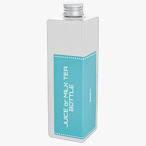 3D model PET Bottle Square with Small Cap