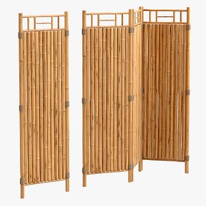 3D wild Bamboo fence costruction wall