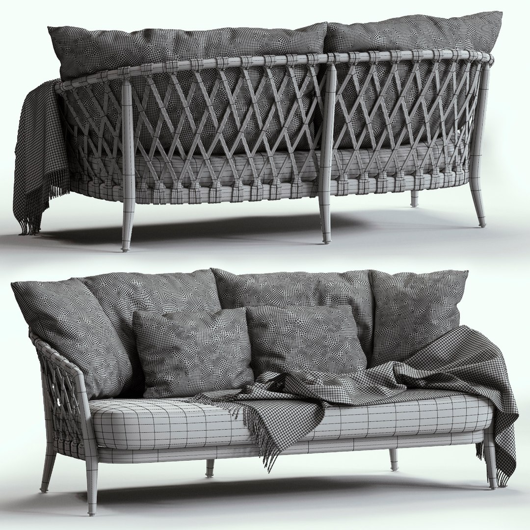 3d Model Of B Italia Erica Sofa