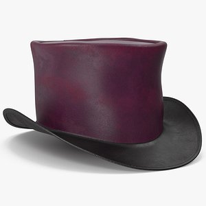 Leather Top Hat Red
