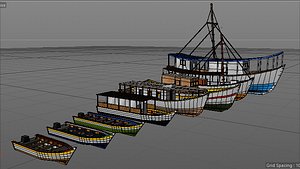 Caribbean Fishing Boats Set