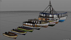 Caribbean Fishing Boats Set