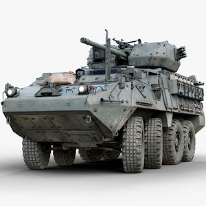 3D Stryker M1296 Dragoon Armored Car with Interior model
