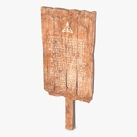 Aged Wooden Rural Road Signpost Mockup