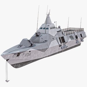 Rigged HSwMS Visby Class Corvette K34 PBR