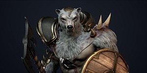 Gladiator Bear Low-poly 3D model