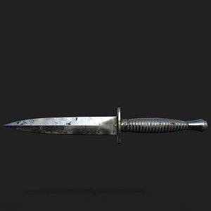 3D ww2 british commando knife model