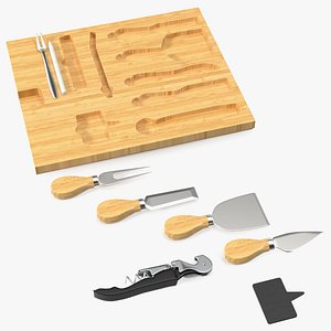 Cheese Knives Set Stainless Steel 3D