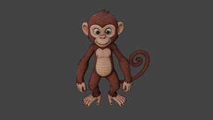 3D Cartoon Monkey CharacterLowpoly model