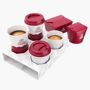 Fast Food Branding Set Mockup 02 3D model