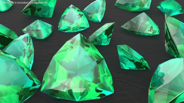 3D Shield Cut Emerald - TurboSquid 1880799