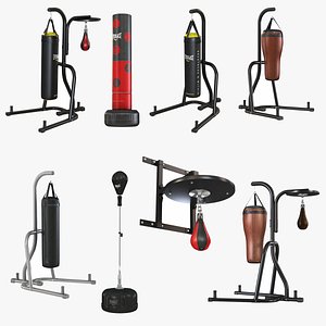 8 in 1 Boxing Punchbag and stands 3D model