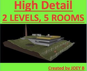 3d bunker scene model