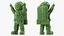 宇宙飛行士のおもちゃのキャラクター緑の幸せなポーズ