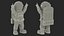 宇宙飛行士のおもちゃのキャラクター緑の幸せなポーズ