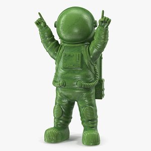 3D model Spaceman Toy Character Green Happy Pose