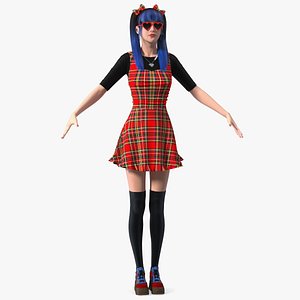 Fashionable Chinese Woman Rigged 3D model