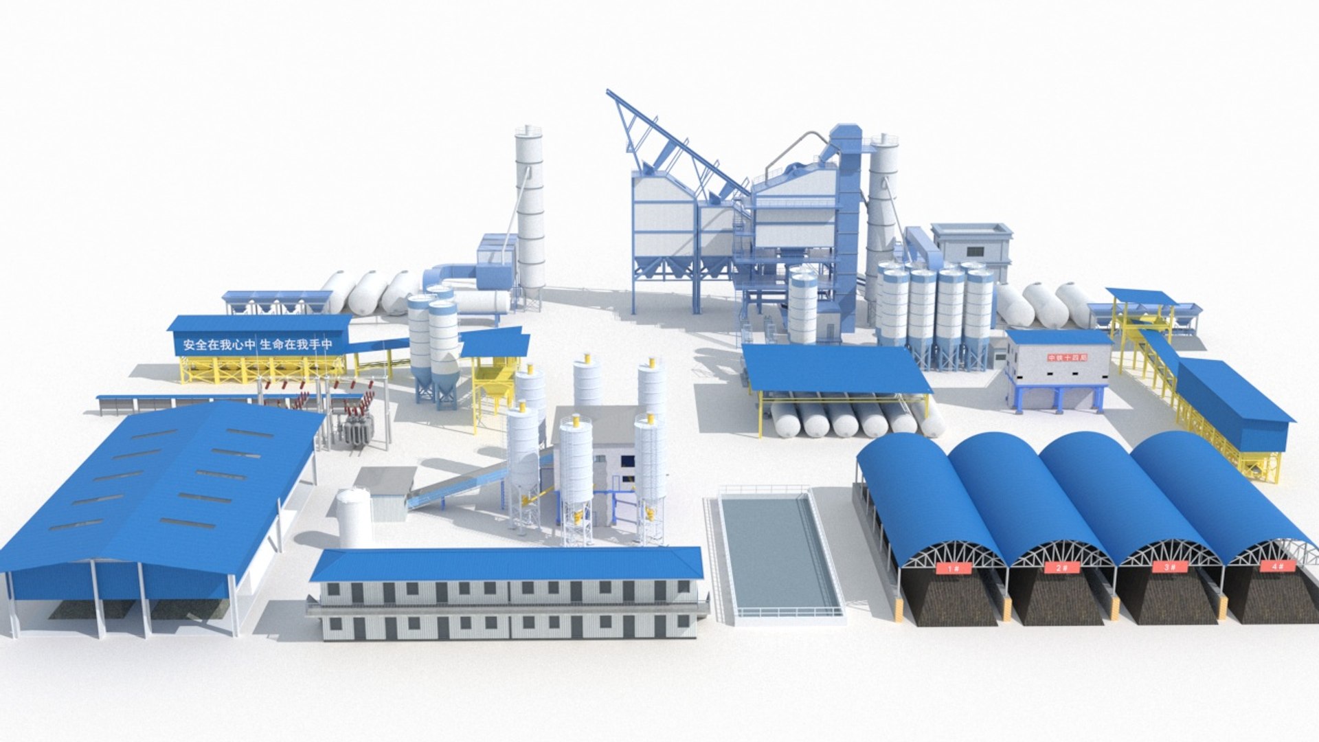 Concrete Mixing Plant Equipmen 3D Model - TurboSquid 2145007