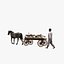 Cheval, paysan, charrette, sacs