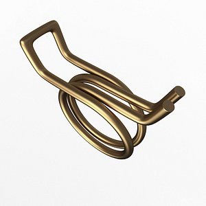 Double Wire Spring Hose Clamp Gold 3D model