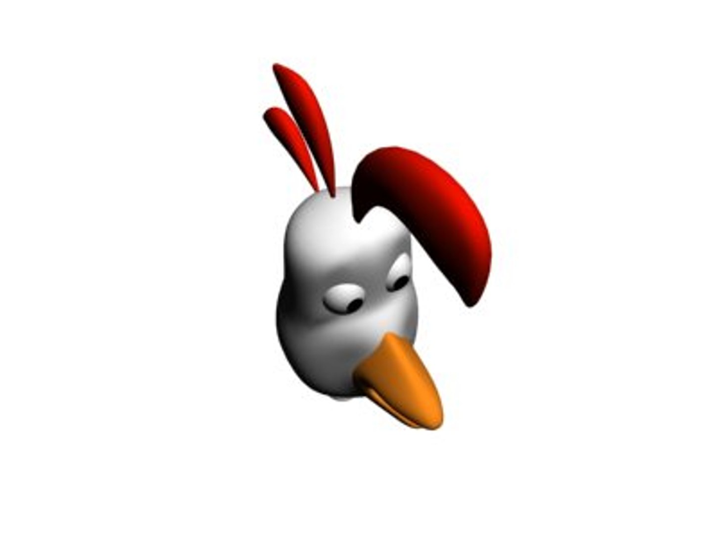 3d Cartoon Chicken Head Model